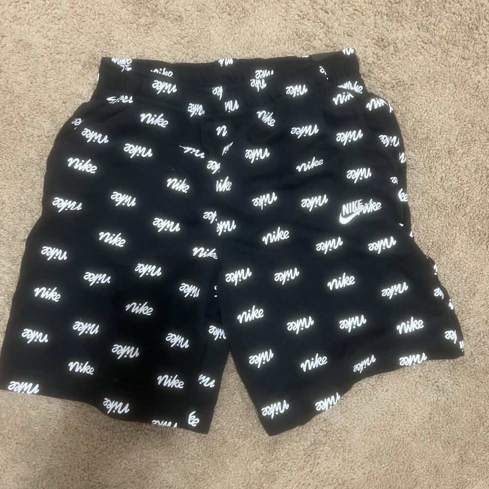 Nike shorts Sportswear Club Script Men's All Over Print, Size M White And Black